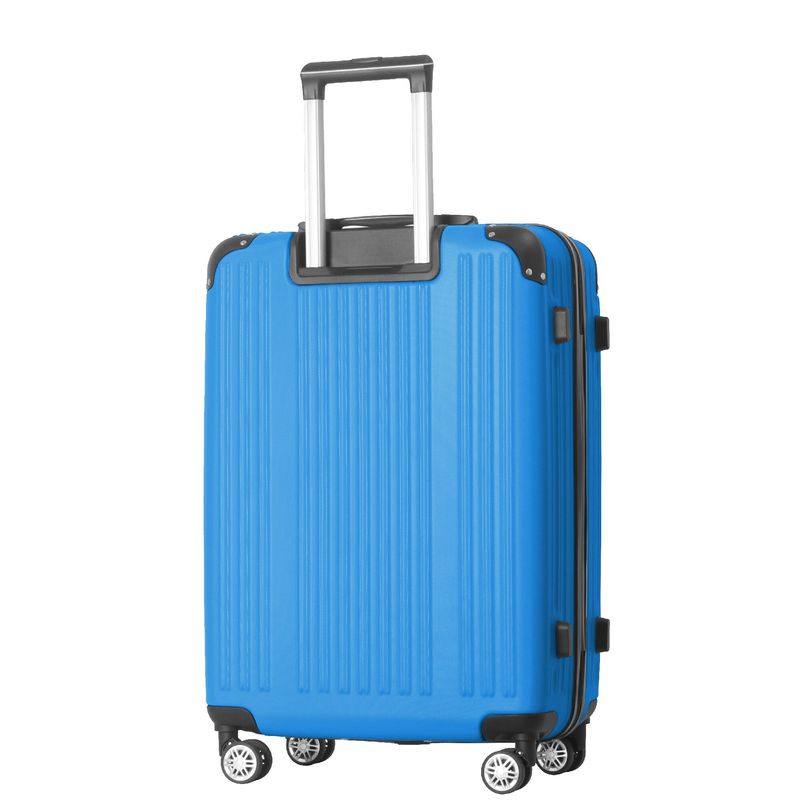 3-Piece Lightweight ABS Hardshell Luggage Set (20", 24", 26") In Deep Blue With Spinner Wheels, TSA Lock, And Adjustable Telescopic Handle - Durable Travel Suitcases_voghion.com