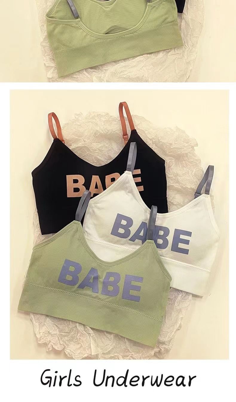 Dammekleeder BH Tube Top ouni Stolring Vest-Stil bequem sammelen Anti-Sacken Meedercher Schüler Hosenträger Broschtwrap Schéine Réck_voghion.com