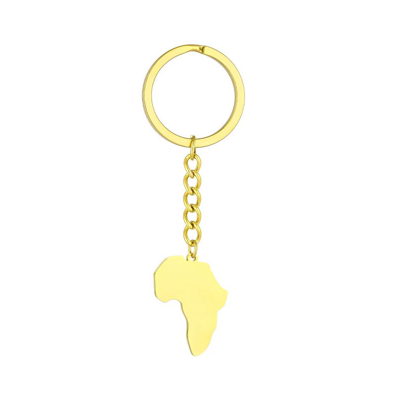 African Map Heart Keychain - Glossy Titanium Steel Pendant With Ethnic Motifs For Men & Women_voghion.com