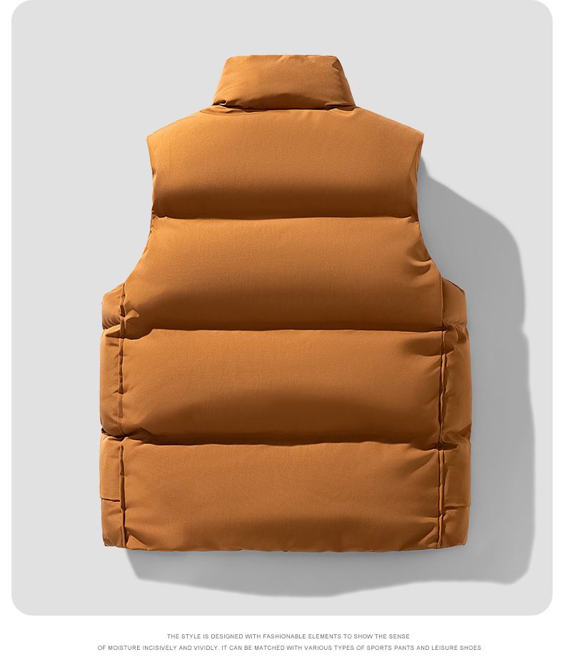 Herren-Winterweste mit zweireihigem Design, leichtem Fleecefutter, Stehkragen mit Kapuze, lässige Oberbekleidung im Slim Fit für Herbst und Winter_voghion.com