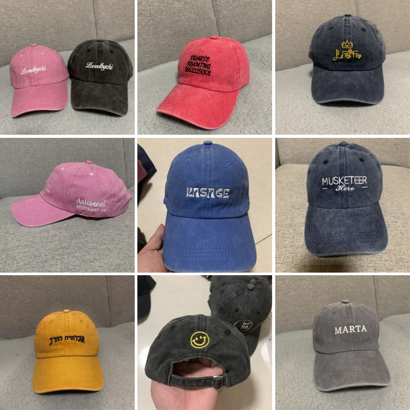 Custom Baseball Caps for Men Women Vintage 100% Washed Cotton Dad Embroidery or Print DIY Team Snapback Cap Hip Hop_voghion.com
