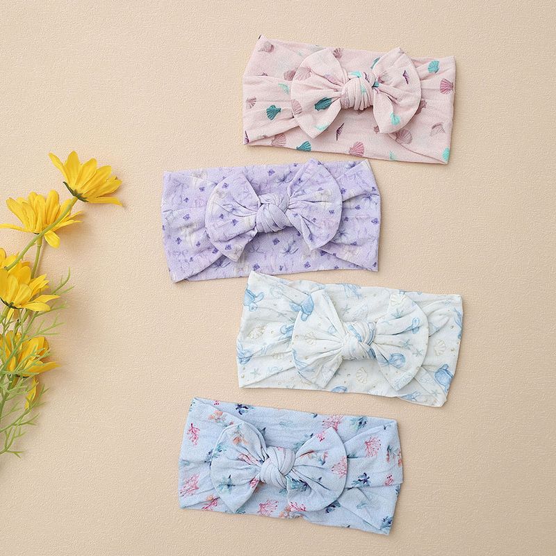 accessoires pour cheveux pour enfants bandeau élastique en nylon pour bébé avec nœud imprimé numérique européen et américain_voghion.com
