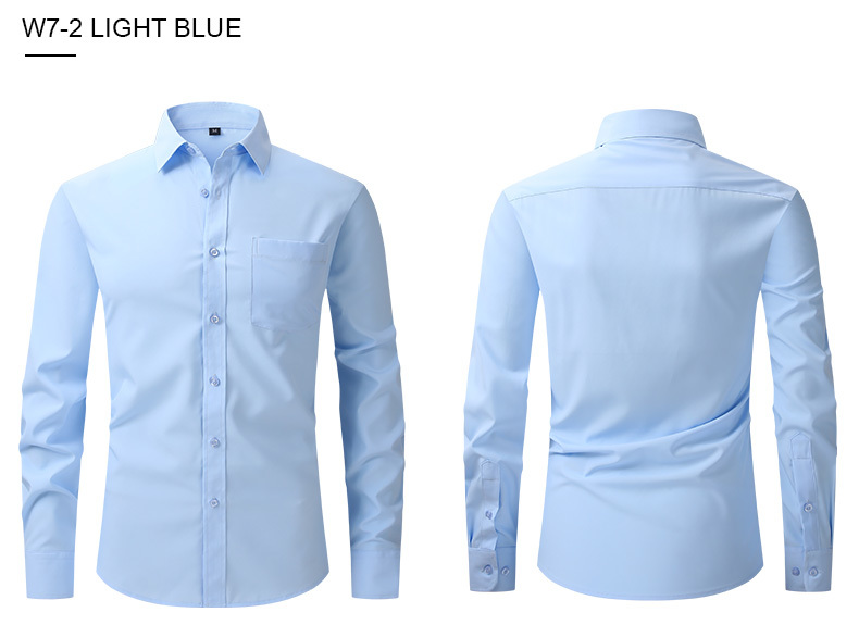 Camicia elasticizzata su quattro lati, da uomo, stile business casual, a maniche lunghe, camicia professionale da uomo_voghion.com