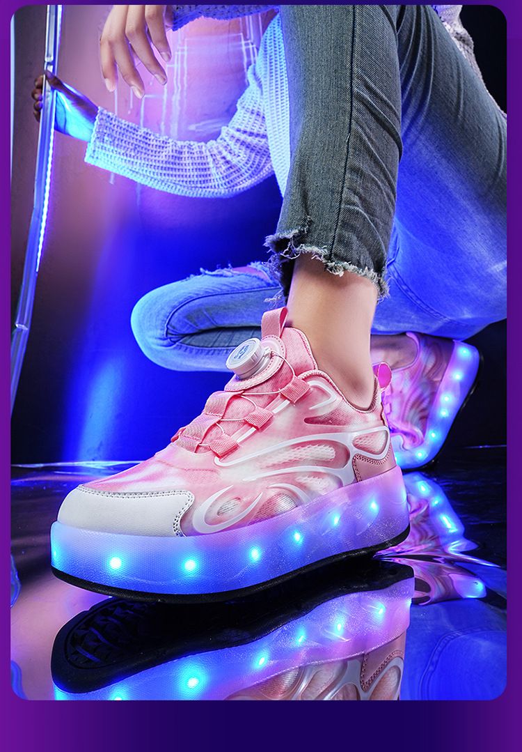 Leuchtschuhe für Mädchen USB-Lade-LED-Leuchtschuhe für Erwachsene Rollschuhe_voghion.com