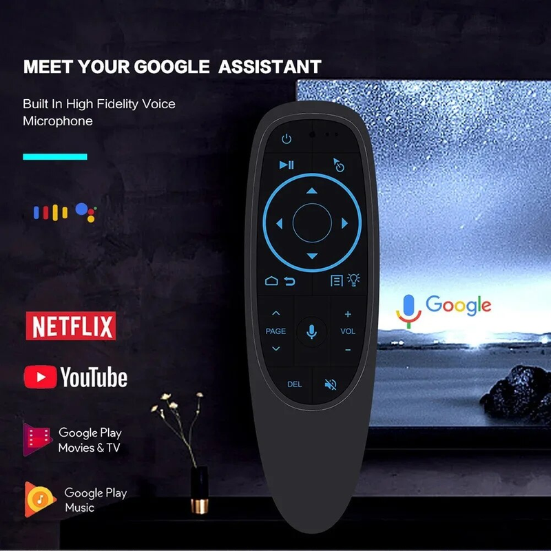2.4GHz Wireless M5 Air Mouse Bluetooth5.2 Mini Keyboard Voice Backlit IR Learning Remote Control For PC Android_voghion.com