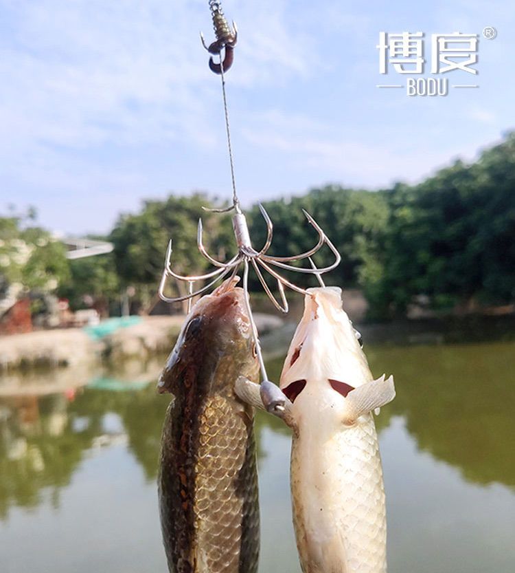 Neu Zehn Klaue Anker Gebunden Gott ICH Liebe Erfindung Automatische Angeln Getriebe Fisch Haken_voghion.com