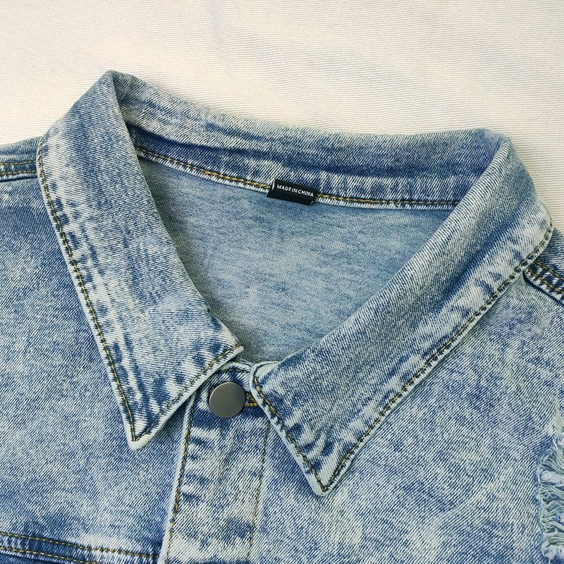 Pulse Pulse European American Cross-Border Spring And Autumn Denim Personality Slim Fit Classic Versatile Casual Men's Turn-Down_voghion.com