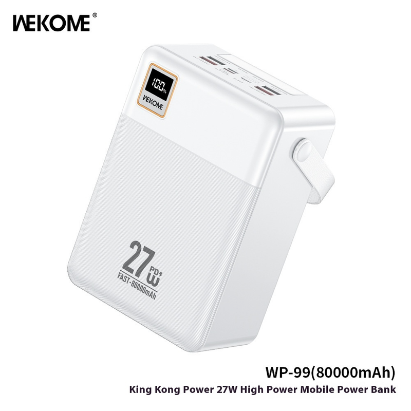 WEKOME Diamond Power Bank 100.000 mAh, tragbares 27-W-PD-Schnellladegerät mit LED-Licht, Notfall-Akkupack für den Außenbereich für Campingreisen, hohe Kapazität_voghion.com