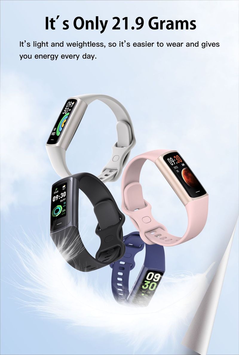 Braccialetto sportivo intelligente alla moda con sveglia e cronografo impermeabile IP67_voghion.com