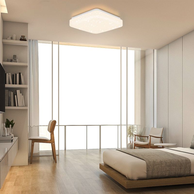 Glitzerlife Deckenlampe LED Deckenleuchte Quadratisch - 15W Schlafzimmerlampe Sternenhimmel 21cm Küchenlampe Warmweiß Flur Deckenbeleuchtung Sternendekor Für Büro_voghion.com