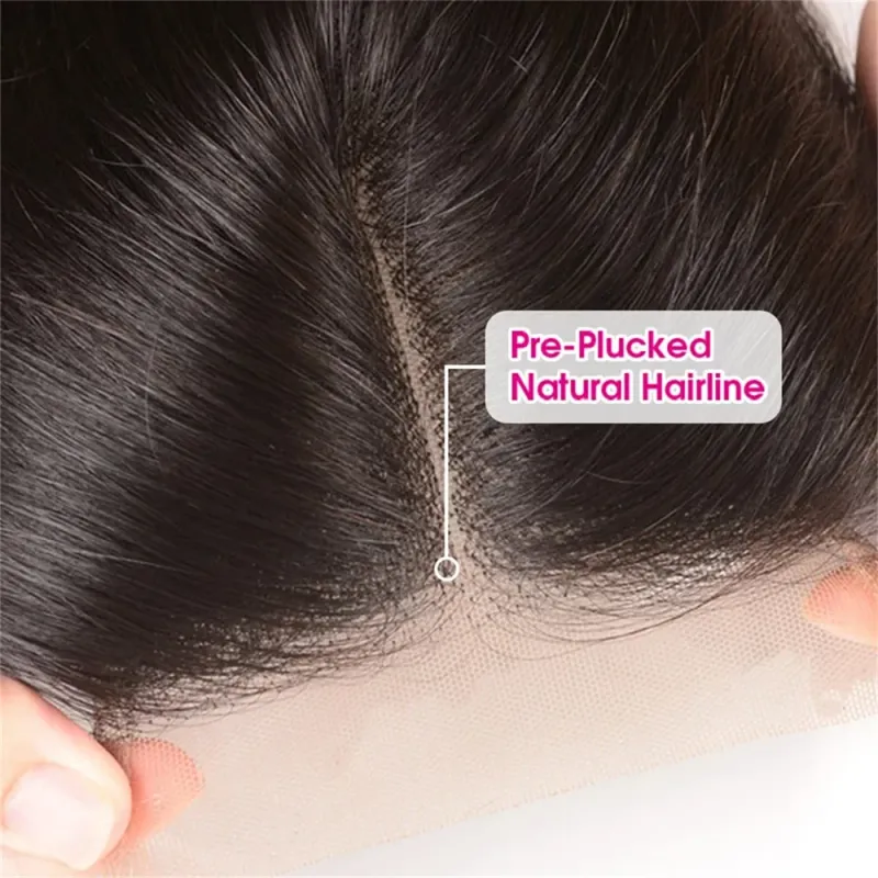 Unda de apă braziliană Păr uman Transparent dantelă frontală Kinky Curly Culoare naturală 4x4 13x4 Închidere Vanzare_voghion.com