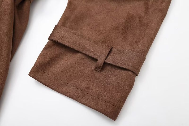 2025 Autumn New Style Double-Breasted Turn-Down Collar Belted Long Jacket Trench Coat_voghion.com