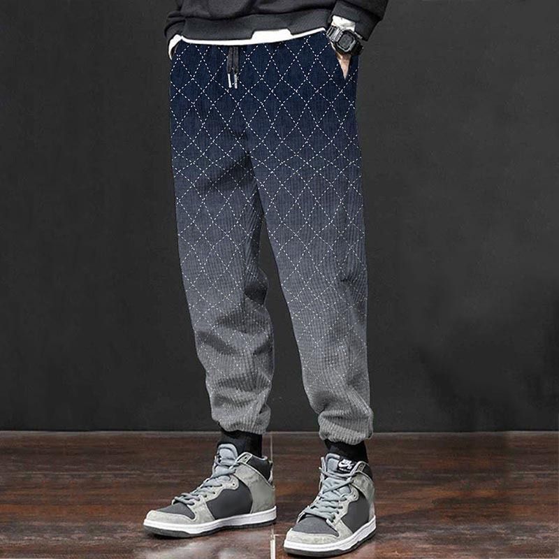 Premium Ürünler 2024 Yeni 3D Baskılı Slim Fit El Boyalı Rahat Orta Bel Erkekler İçin, Kişiselleştirilmiş Bacak Bağlama Pantolonu_voghion.com