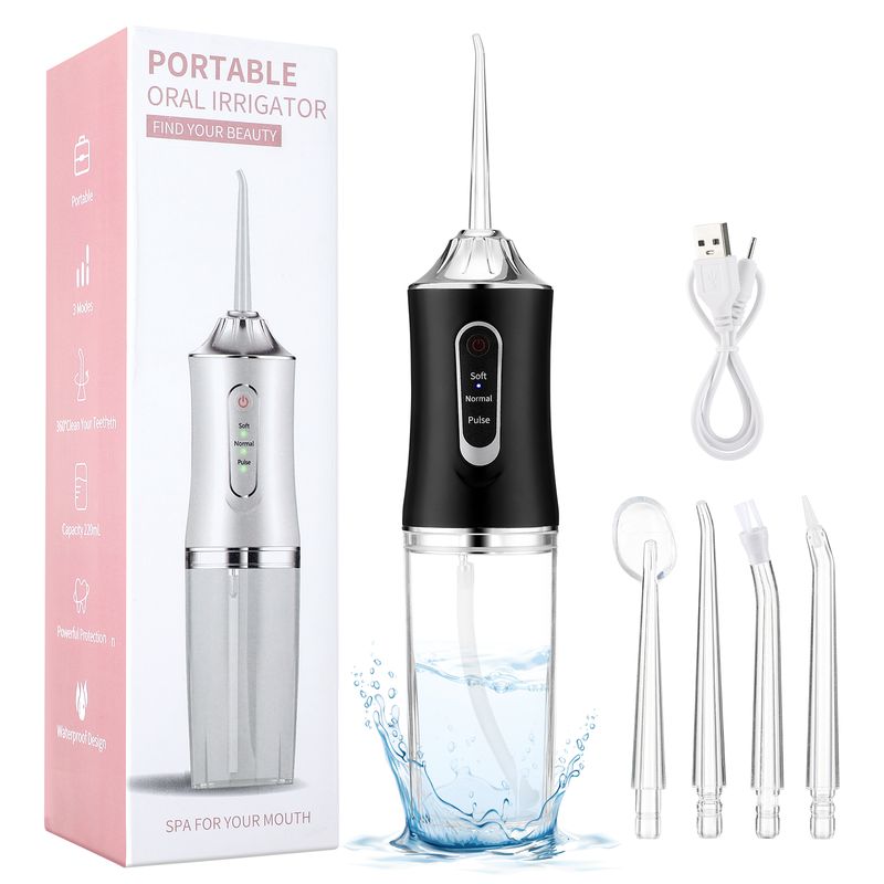 Irrigatore orale portatile senza fili, irrigatore dentale portatile, filo interdentale ricaricabile, pulisci denti_voghion.com