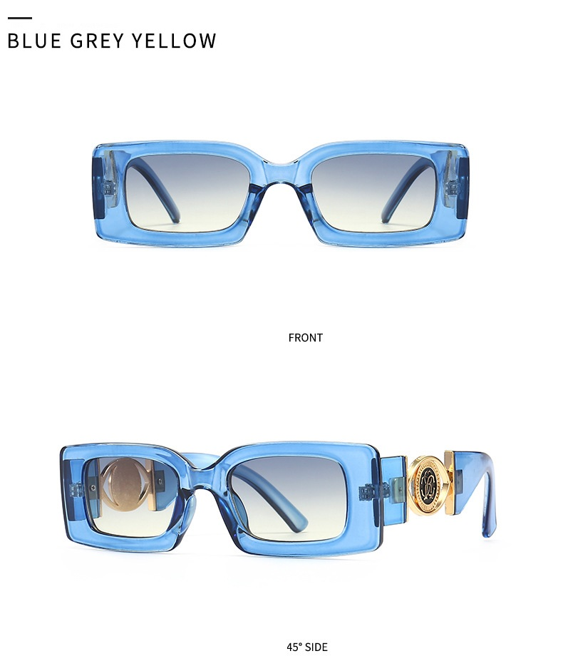New Rectangle Sunglasses Women Men 2022 Vintage Fashion Square Female  Designer Black Sun glasses Male UV400 Eyewear_voghion.com