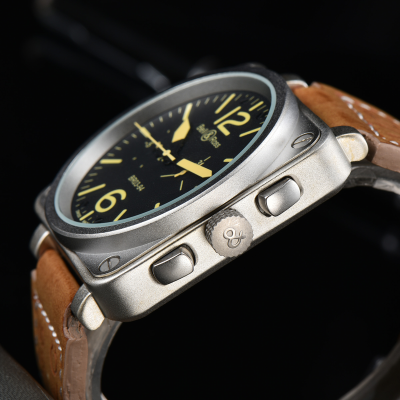 【Bell & Ross】 Alternatief sporthorloge met vierkante wijzerplaat, hoogwaardig leer_voghion.com
