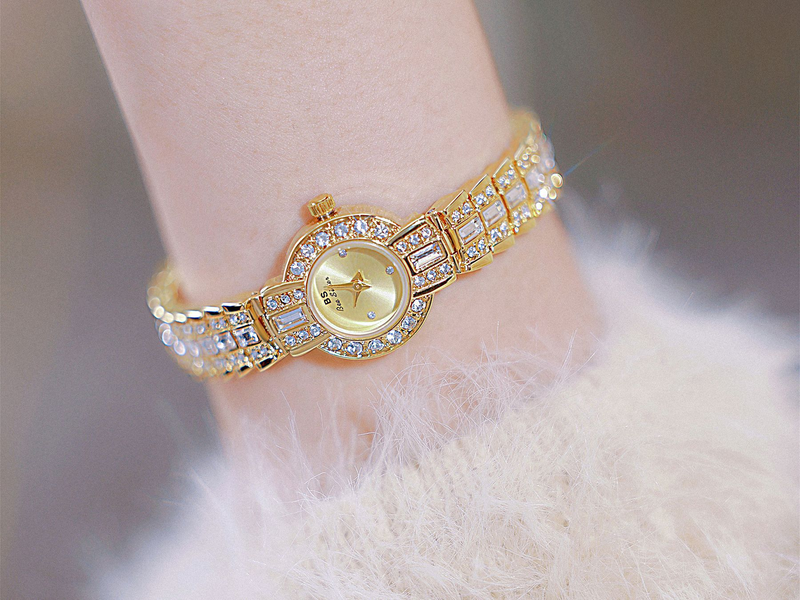 BS Nuovo Orologio da donna Orologio con bracciale in diamanti Orologio al quarzo Vintage Retro Brillante Orologio da donna_voghion.com