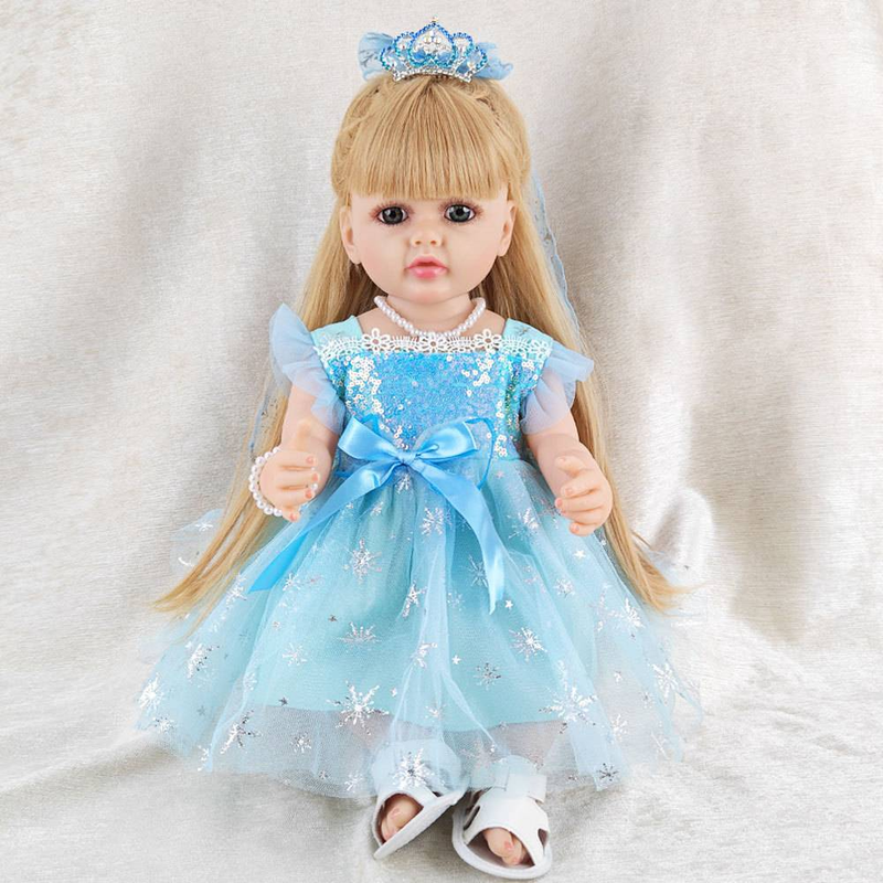 55cm zacht vinyl baby speelgoed, mooie prinses, kan verschoond en gewassen worden, geschikt als verjaardagscadeau voor meisjes_voghion.com