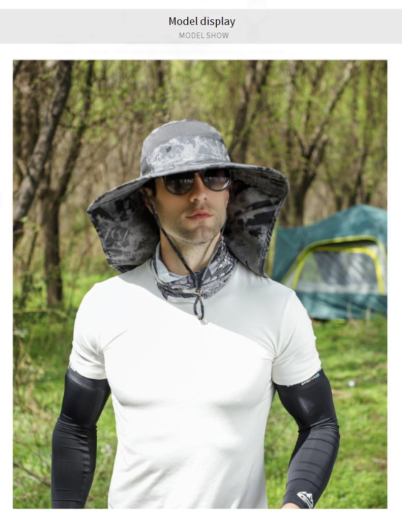 Cappello da sole unisex UPF 50+ con paranuca - Protezione UV per viaggi e pesca all'aperto in estate_voghion.com