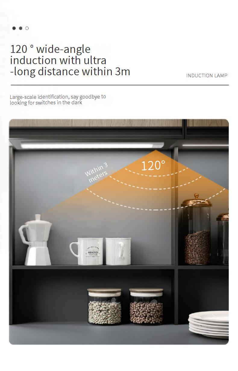 Ultra-Slim Smart Motion-Activated LED Cabinet Light - Magnetic Rechargeable 3-Color Dimmable Lighting For Wardrobe, Kitchen & Entryway_voghion.com