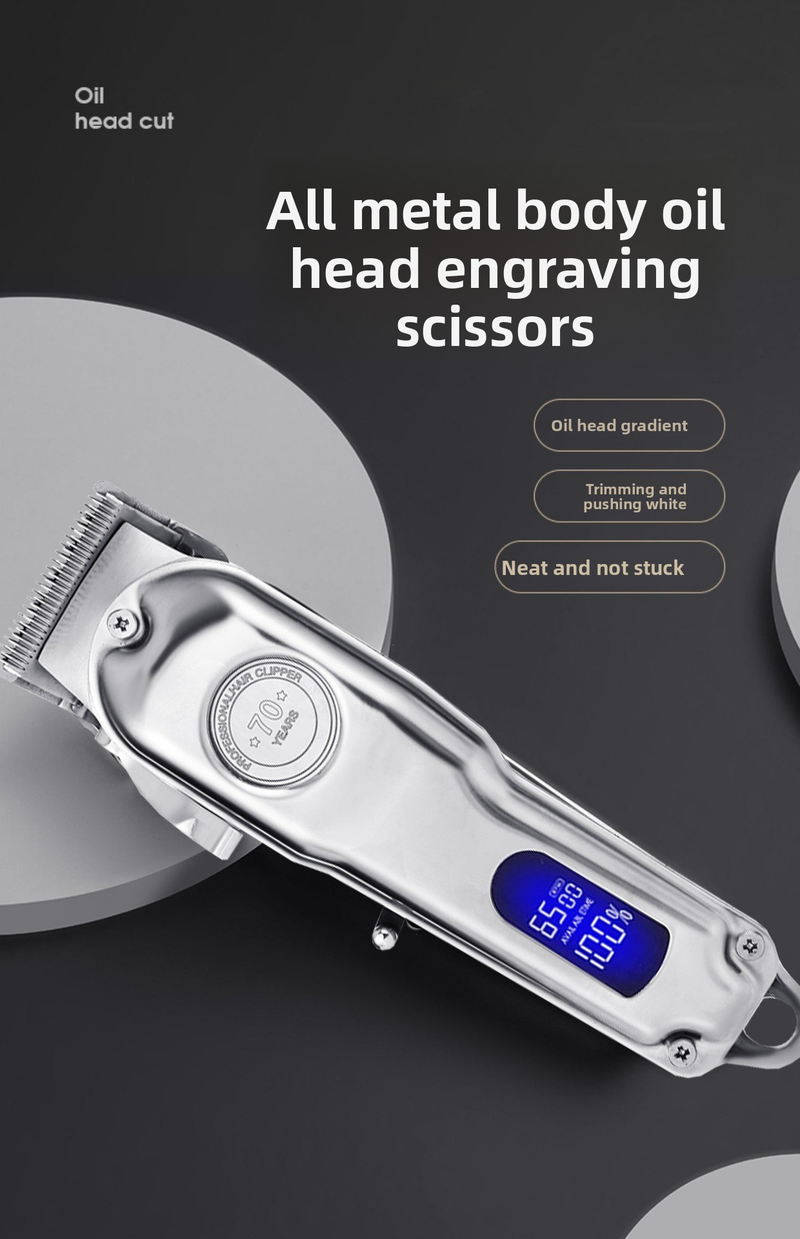 Professional Barber Clipper – Cordless Titanium Fade Machine With LCD Display, Ultra-Quiet 36dB, 5 Precision Guards_voghion.com