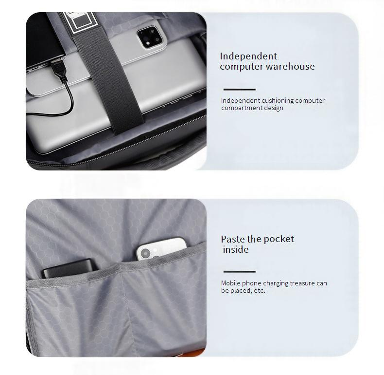 Hochwertiger wasserabweisender Laptop-Rucksack für Arbeit und Reisen – 900D Oxford-Gewebe mit USB-Ladeanschluss, 16-Zoll-Laptopfach_voghion.com