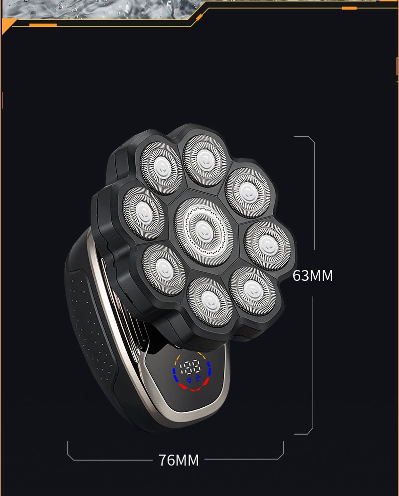 Elektrorasierer mit 9D-Magnetrasiersystem, schwimmenden Rasierköpfen, wasserfestem Duschgel, LED-Display und USB-Ladefunktion für Männer – RQ-Serie_voghion.com