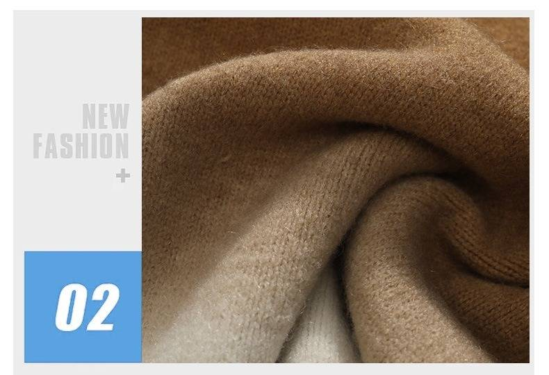 Maglione oversize da uomo in maglia - Pullover casual da streetwear con vestibilità comoda, morbido girocollo, colori solidi alla moda per autunno e inverno_voghion.com