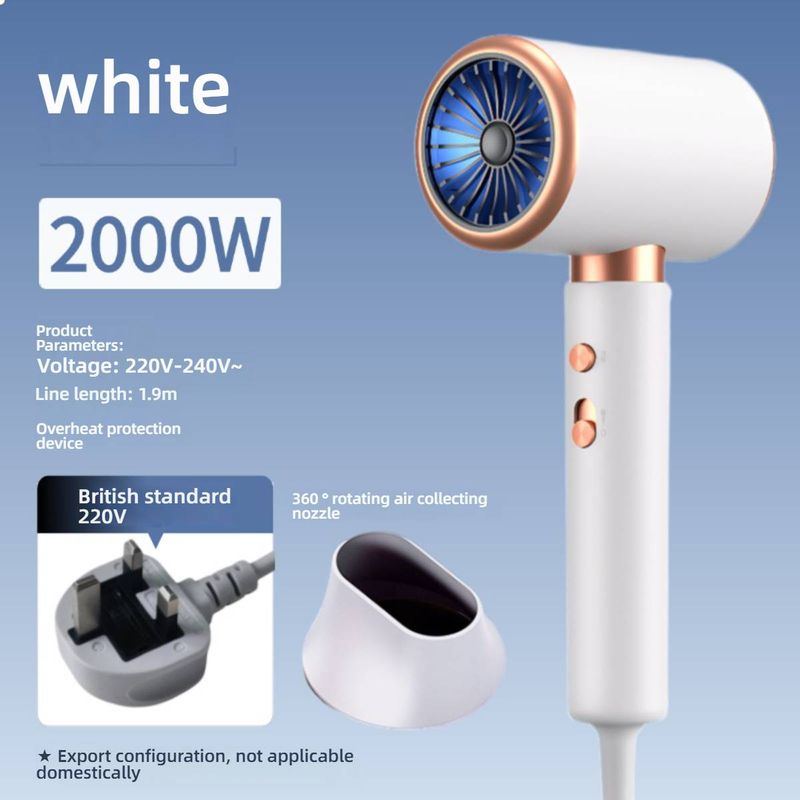 Professional Salon Hair Dryer - 2400W High-Speed Ionic Blow Dryer With Concentrator Nozzle, 3 Heat & Speed Settings, Cool Shot & Overheat Protection_voghion.com
