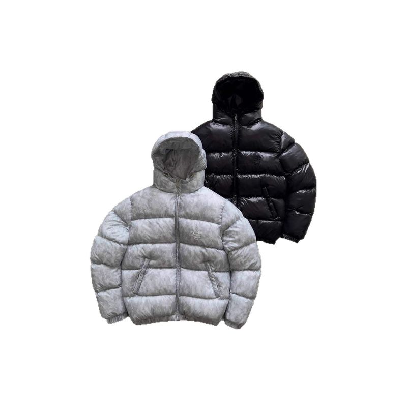 Y2K Unisex Puffer Jacket Streetwear Embroidery Zip-Up Hooded Coat Winter Fashion Ins Trend_voghion.com