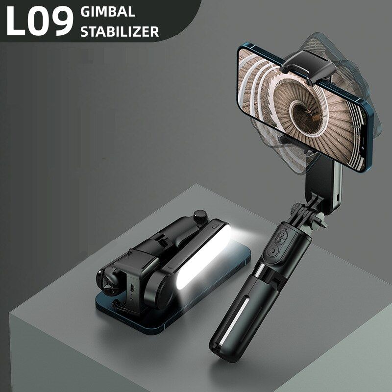 Handheld Gimbal Stabilizer Stick L09 Bluetooth Mobile Phone Holder Adjustable Fill Light Selfie Stand For IPhone/Xiaomi_voghion.com