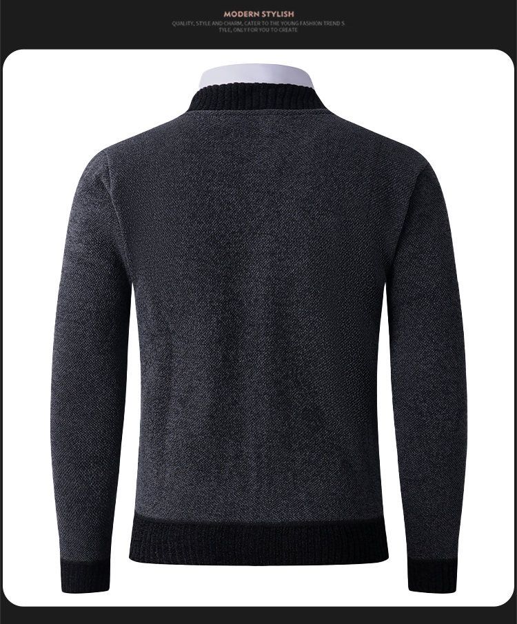 Giacca invernale da uomo in pile con fodera in sherpa e collo in pelliccia sintetica, capospalla caldo ed elegante per abbigliamento casual (nero, cachi, grigio, verde scuro)_voghion.com