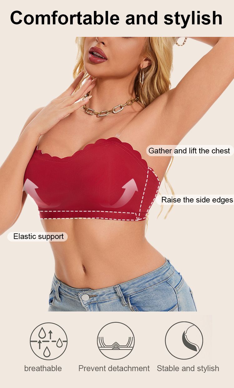 Sous-vêtements et vêtements de nuit Soutien-gorge sans bretelles antidérapant pour femme avec boucles dans le dos_voghion.com