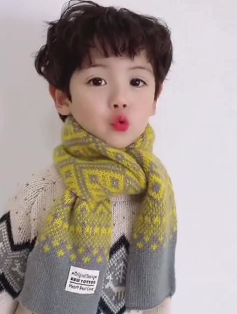2025 Kinder-Farbstrickschal, Herbst- und Winter-Warmwollschal für Babys_voghion.com