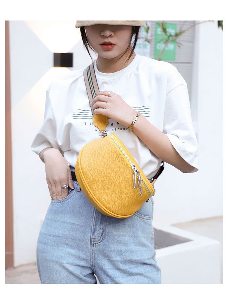 Borsa a tracolla alla moda, borsa da donna, nuova borsa a tracolla in vera pelle, doppia cerniera, strato superiore in pelle di mucca, piccola borsa a tracolla_voghion.com