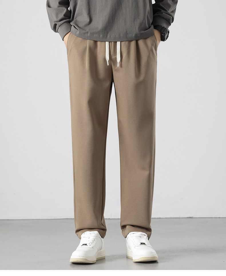 Pantaloni alla moda a gamba dritta casual per uomo, nuovi prodotti autunno inverno, pantaloni in cotone tencel lyocell, larghi e versatili da uomo_voghion.com