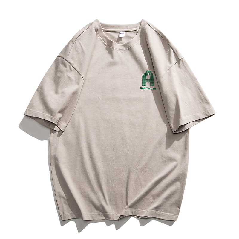 Sigong foam print heren nieuwe zomer trend label oversized losse pasvorm casual paar halve mouwen T-shirt met korte mouwen_voghion.com