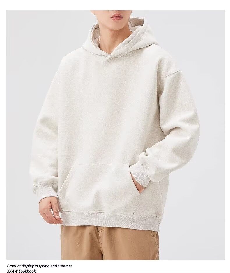 Loom Loom Autunno Inverno Abbigliamento da lavoro stampato personalizzato con cappuccio e fodera in pile Uniforme da dipendente Felpa con cappuccio spessa_voghion.com