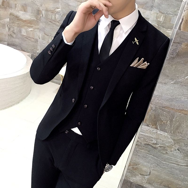 CT SJT33-P265 Men's Suit Three-Piece Set Polyester 67.8 Viscose 28.7 Spandex 3.5_voghion.com