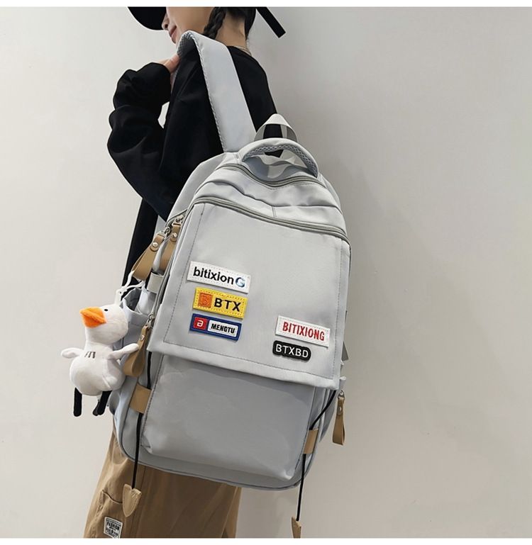 Nou ghiozdan școlar pentru bărbați Ins Trendy Cool College Student Cuplu Rucsac Retro Contrast Color Middle School Student Mare Capacitate Rucsac_voghion.com