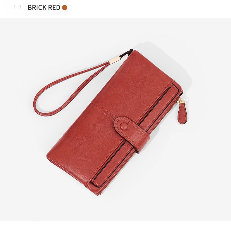 Cartera de cuero retro japonesa para mujer: billetera plegable ultrafina con monedero con cremallera y múltiples ranuras para tarjetas._voghion.com