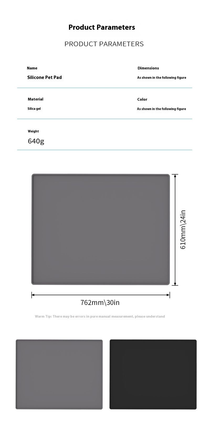 Karsti pārdodams silikona ūdensizturīgs, pretslīdošs, necaurlaidīgs pārtikas maltīšu paklājiņš, kaķu un suņu automašīnas mājdzīvnieku paklājiņš_voghion.com