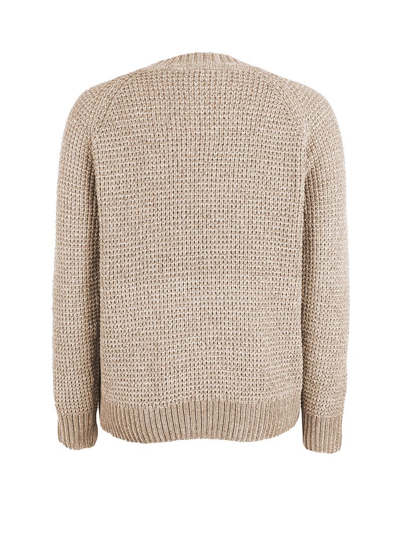 Mao Yu 2024 Automne/Hiver Nouveau Pull Chenille Femme Solide Col Rond Manches Longues Haut Tricoté_voghion.com