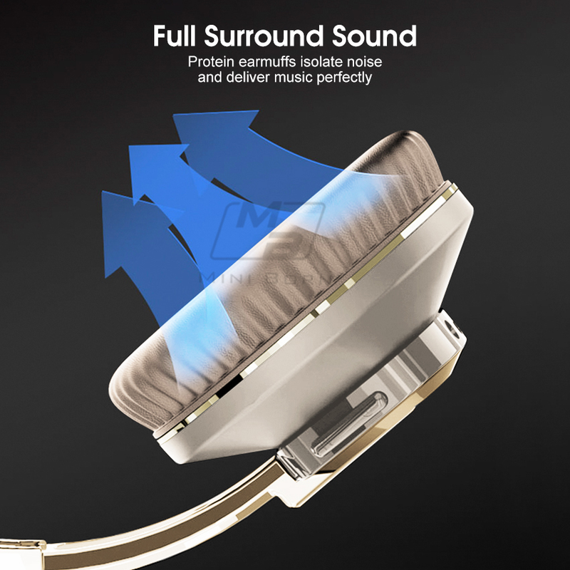 Mini Born Hörlurar Trådlösa Bluetooth 5.0 Hörlurar Over-Ear Headset Brusreducerande Hörlurar HIFI Stereo Headset Hopfällbara Utdragbara Hörlurar_voghion.com