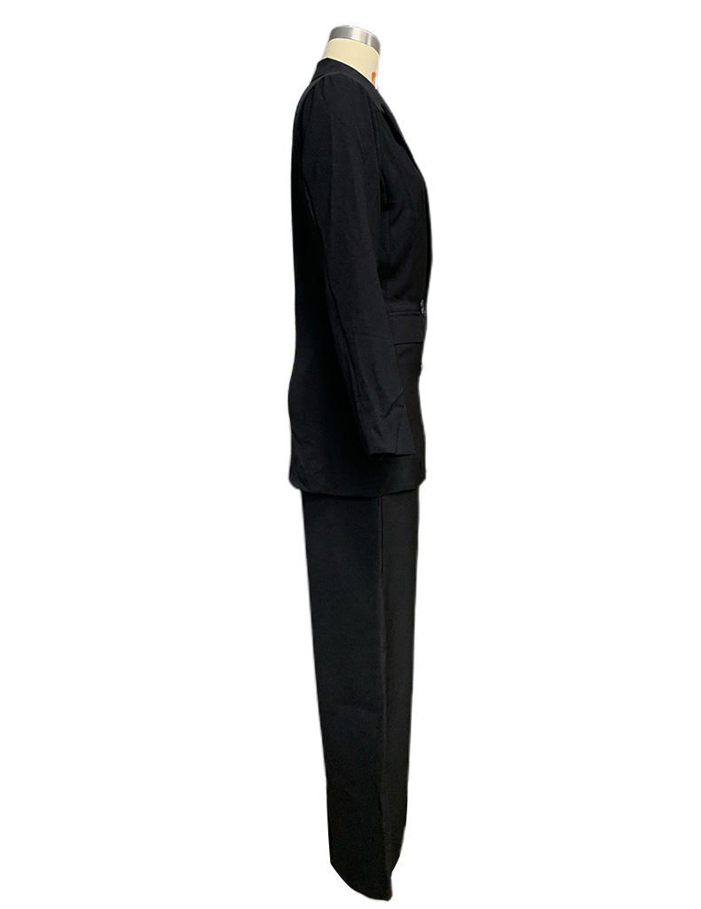 Damenmode Temperament Langarmanzug Gerade Hose Zweiteiliges Set_voghion.com