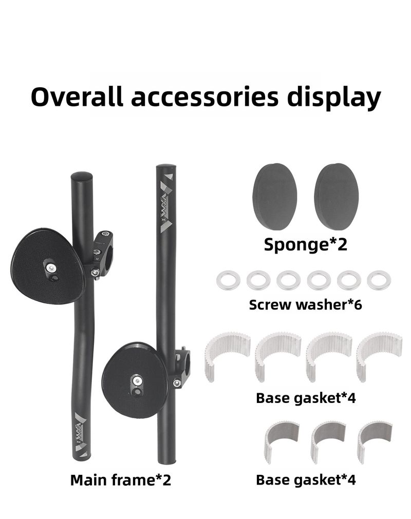 Mountainbike-Griff aus mattem Aluminiumlegierungs-Sattel, leicht, mit Zusatzlenker für Rennräder, TT-Langstreckenlenker_voghion.com