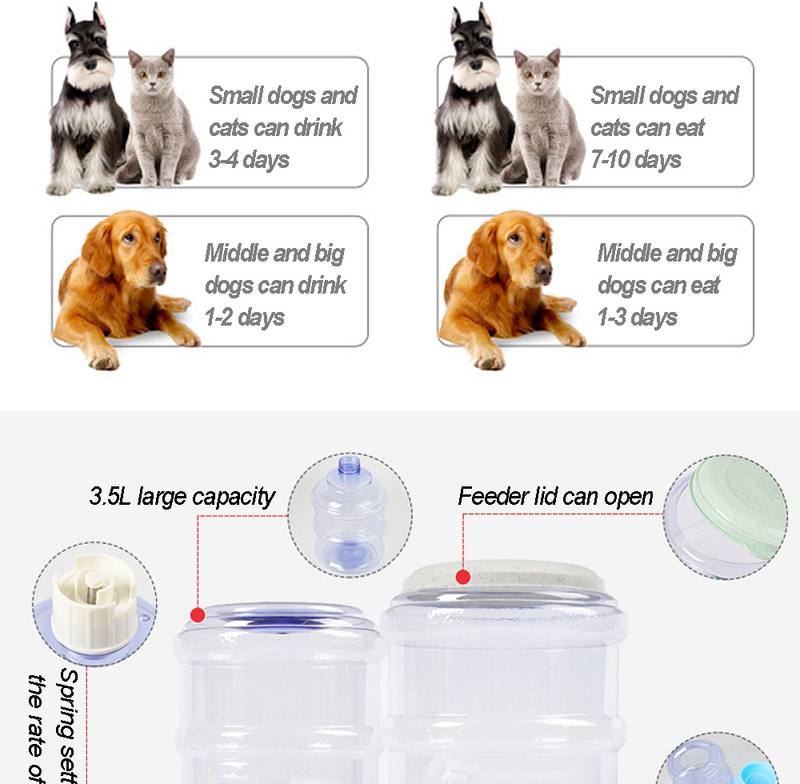 3.8L Large Automatic Pet For Feeder Drinking Fountain For Cats Dogs Environmental Plastic Dog Food Bowl Pets Water Dispenser_voghion.com