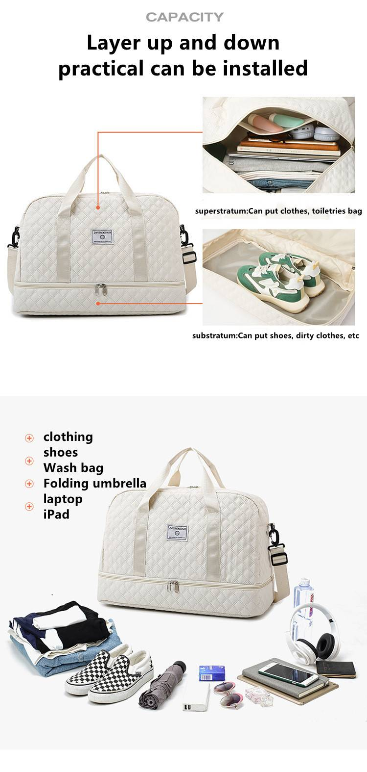 Designer fashion luggage Men's short-distance portable travel bag Women's multi-functional dry wet separation waterproof sports fitness bag_voghion.com