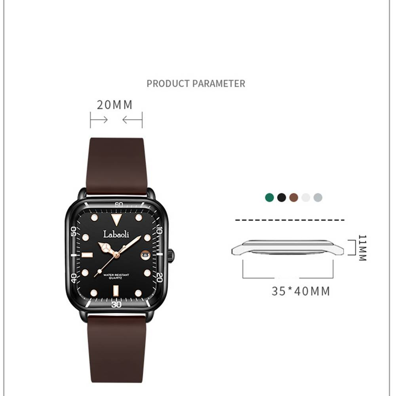 Square Wrist Watch for Women Fashion Luminous Designed Quartz Analog Women's Watch Waterproof with Silicone Strap_voghion.com
