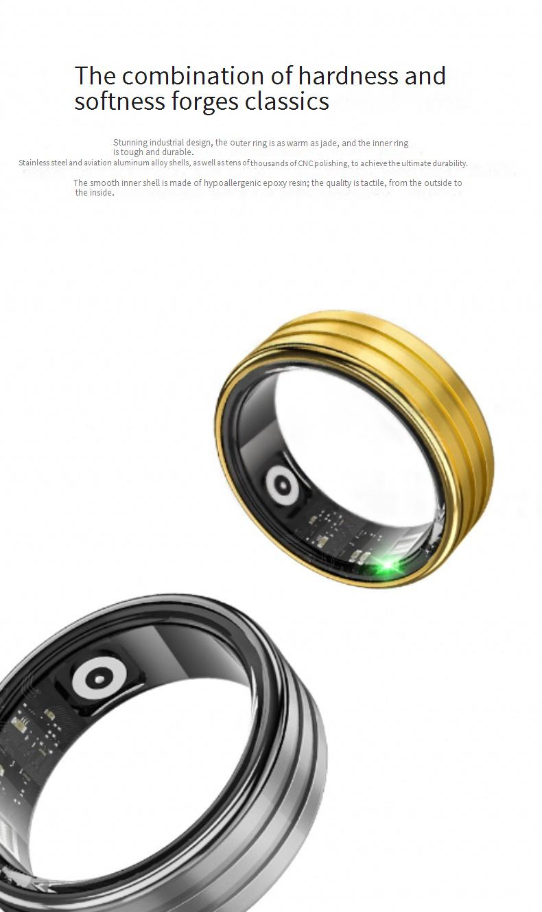 Ringe Neuer Smart Ring Herzfrequenz Blutsauerstoff Schlaf Gesundheitsüberwachung Wasserdichter Smart Ring Multi-Sport-Modus_voghion.com